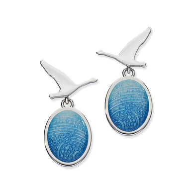 Blue enamel stud earrings