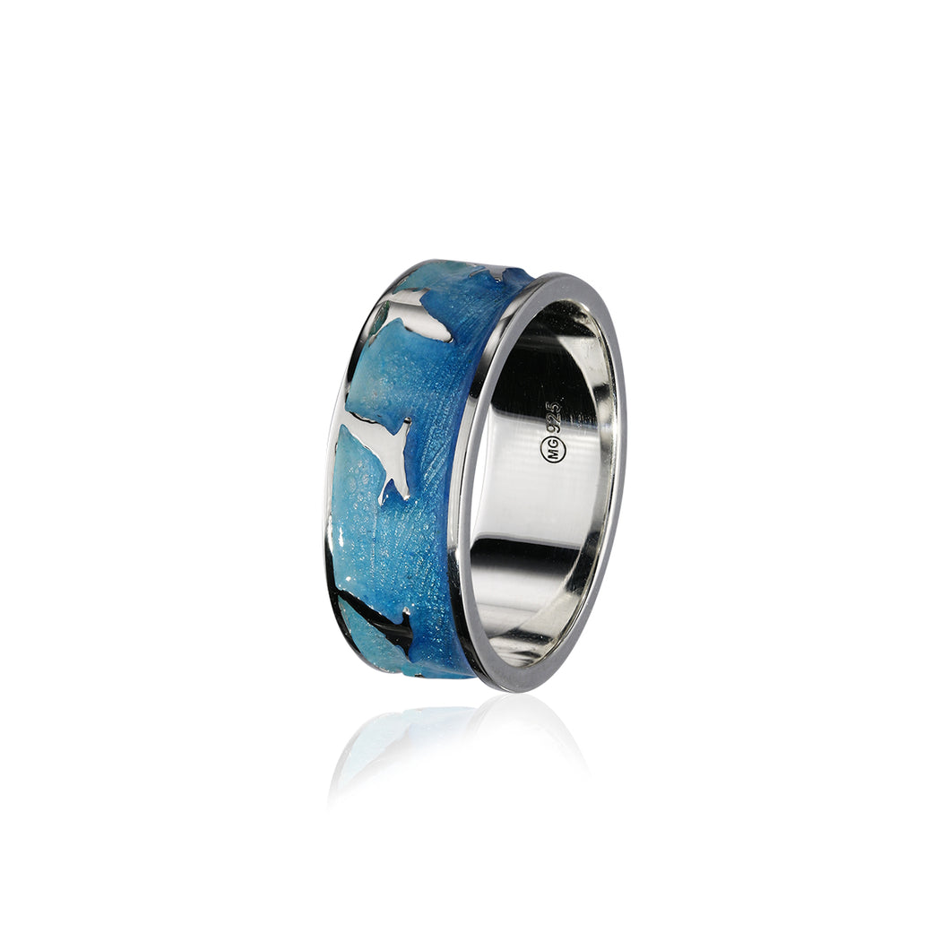 Blue Enamel Ring